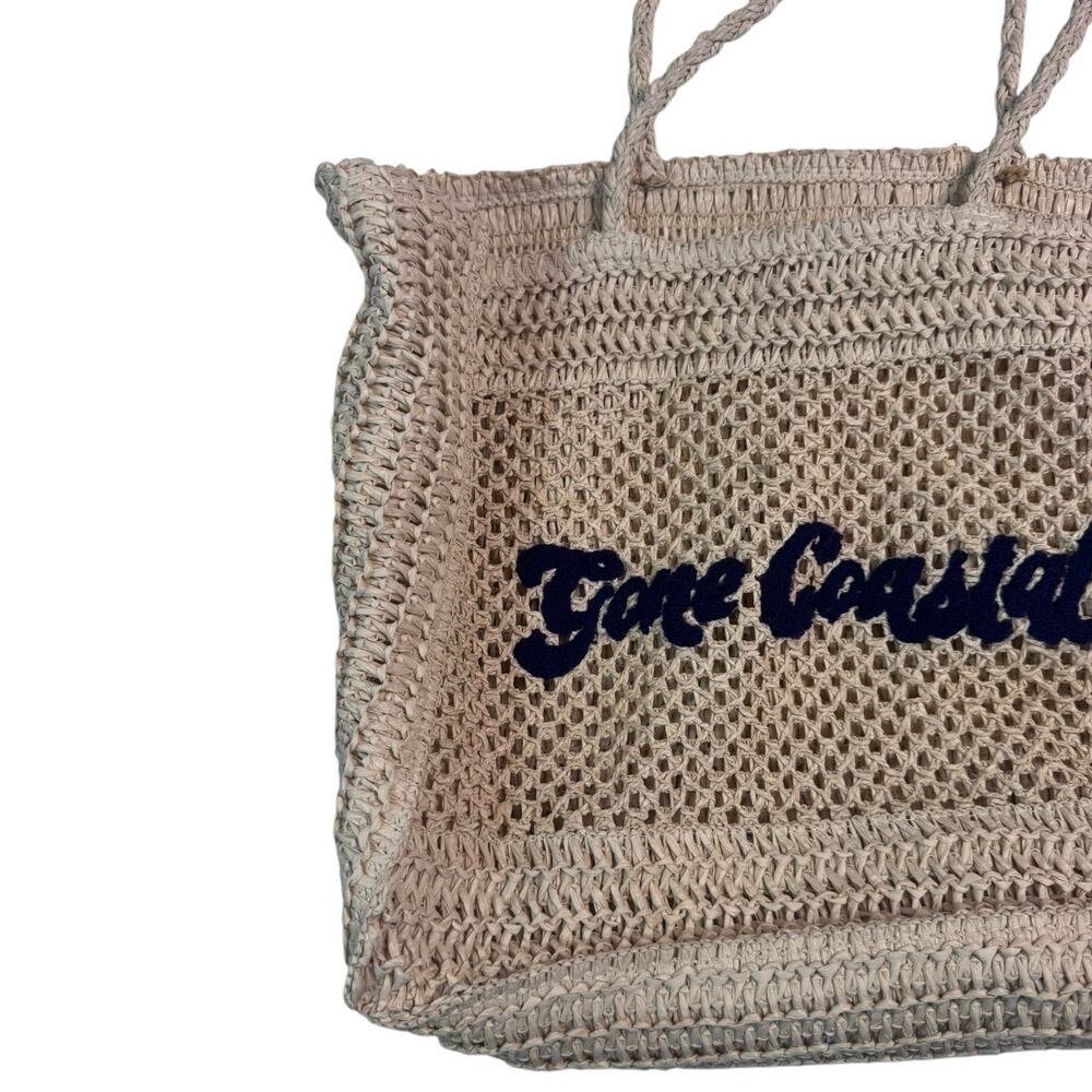 Gone Coastal Raffia Beach Tote Bag Nautical A New Day - Picture 5 of 6